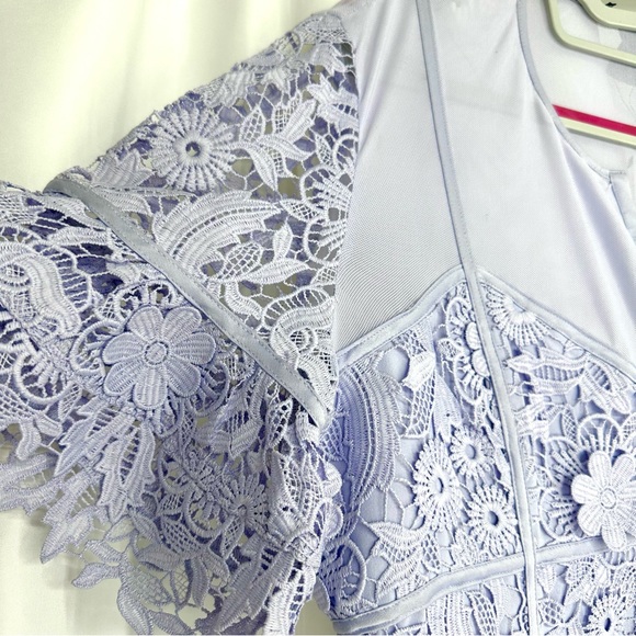 NWT French Connection Cabello Lace Dress Cosmic Sky Lavender sz 8 - Picture 6 of 10